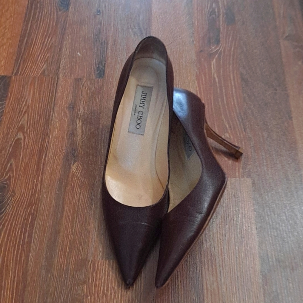 Jimmy Choo Brown Leather Heels